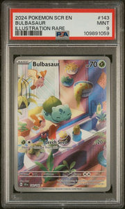 Bulbasaur Pokémon Stellar Crown Illustration Rare #143/142 PSA 9