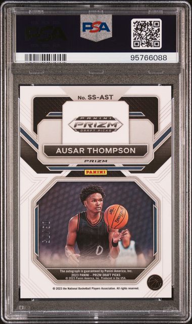 Ausar Thompson 2023 Panini Prizm Draft Sensational Signatures rookie auto blue prizm #'d 06/75 PSA 10 AUTO 10