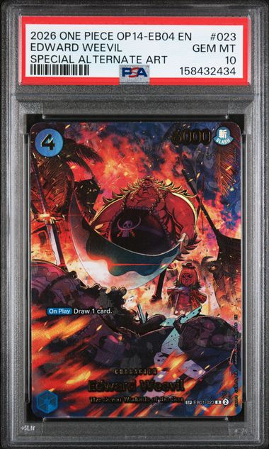Edward Weevil One Piece Azure Sea's Seven Special Alternate Art #EB01-023 PSA 10
