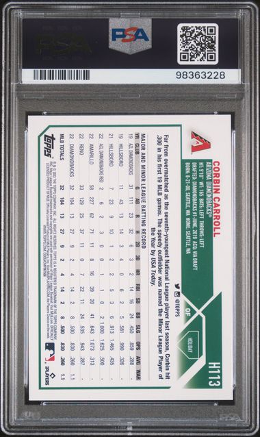 Corbin Carroll 2023 Topps Holiday rookie card PSA 10