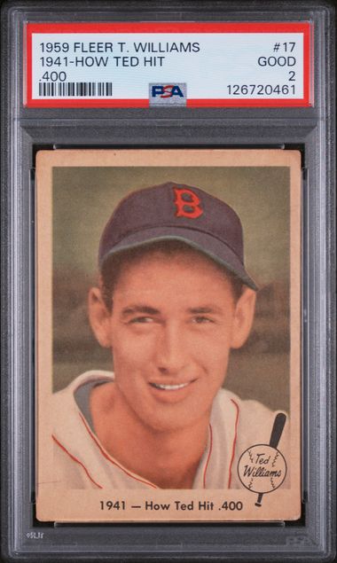 1959 Fleer Ted Williams #17 1941 - HOW TED HIT .400 PSA 3