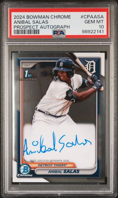 Anibal Salas 2024 1st Bowman Chrome autograph PSA 10