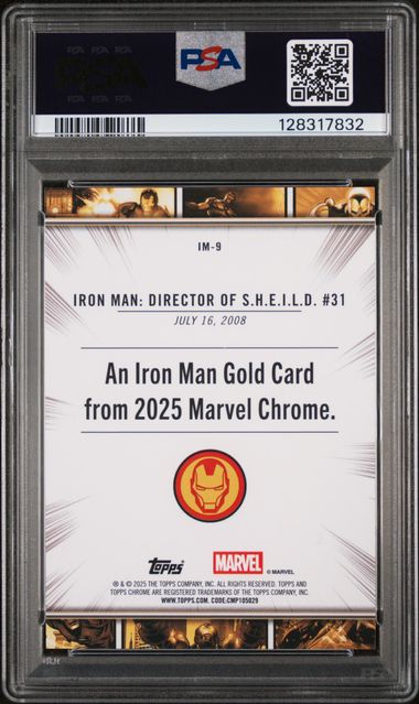 Iron Man 2025 Topps Chrome Iron Man Gold PSA 8