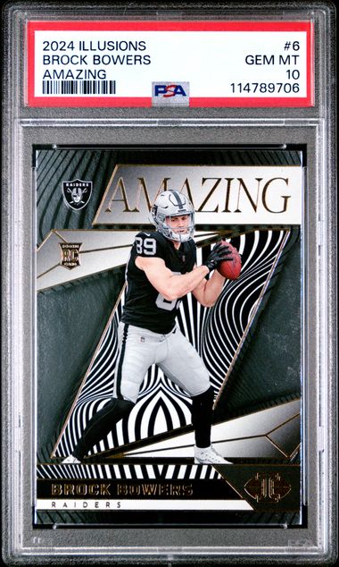 Brock Bowers 2024 Panini Illusions Amazing RC PSA 10