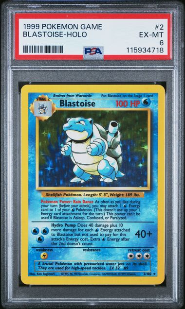 Blastoise Pokemon 1999 Holo PSA 6