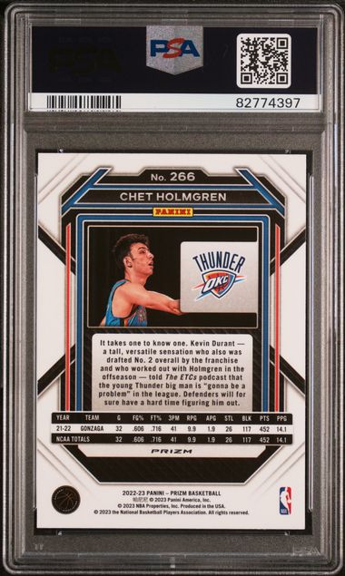 Chet Holmgren 2022 Prizm Hyper Prizm PSA 10 RC