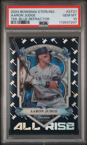 Aaron Judge 2024 Bowman Sterling All Rise Tek Blue Refractor #'d 11/25 PSA 10