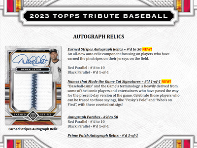 2023 Topps Tribute Baseball Hobby 6 Box Case