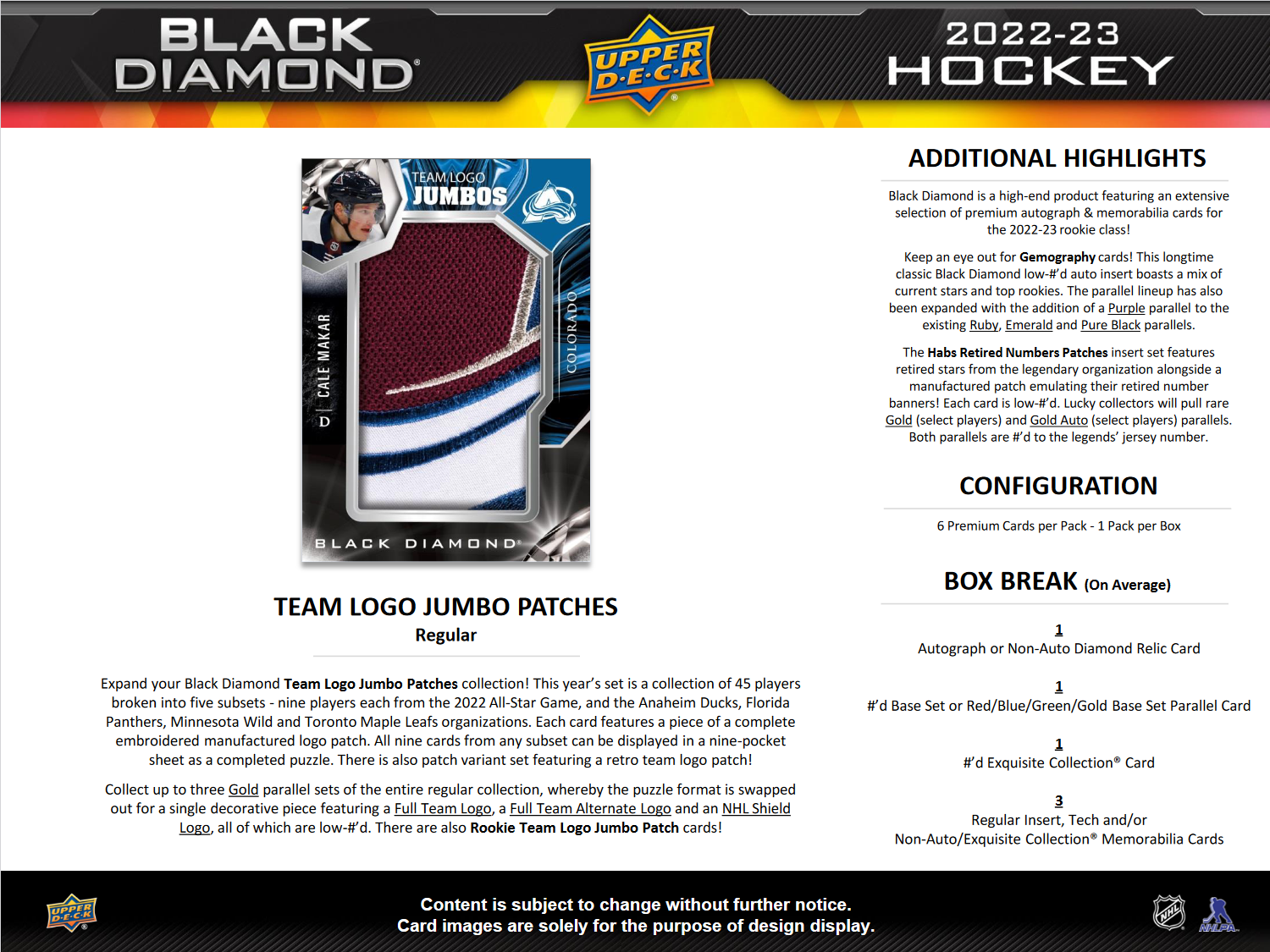2022-23 Upper Deck Black Diamond Hockey Hobby Box