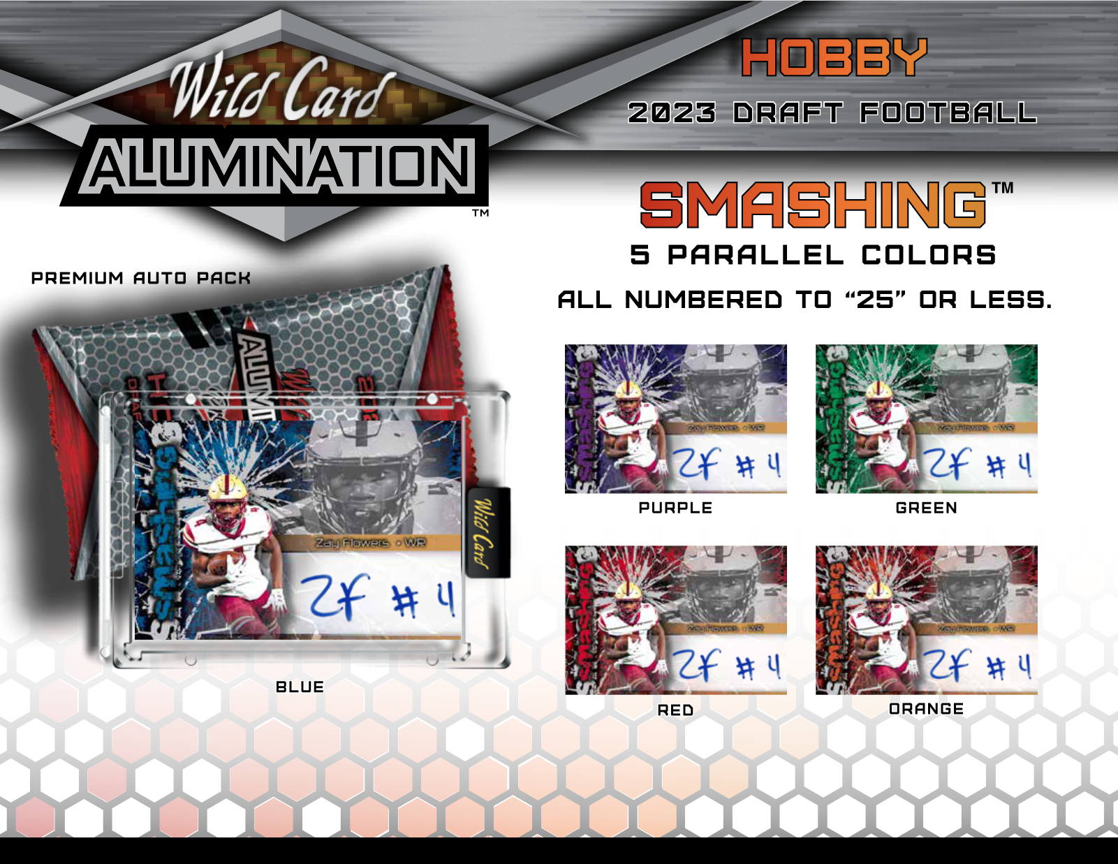 2023 Wild Card Alumination Draft Football Hobby 12 Box Case