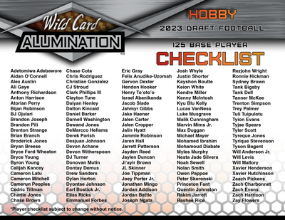 2023 Wild Card Alumination Draft Football Hobby Box