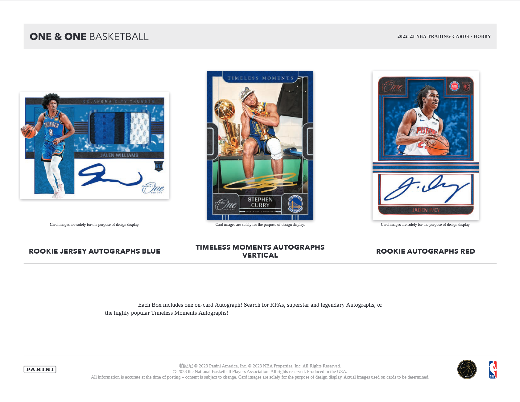 2022-23 Panini One & One Basketball Hobby Box