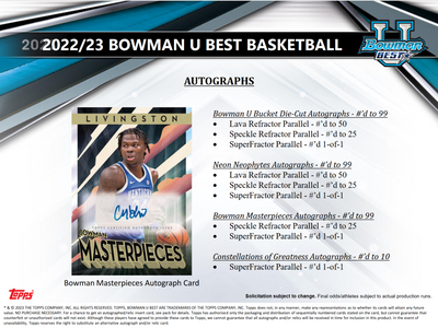 2022-23 Bowman University's Best Basketball Hobby 8 Box Case