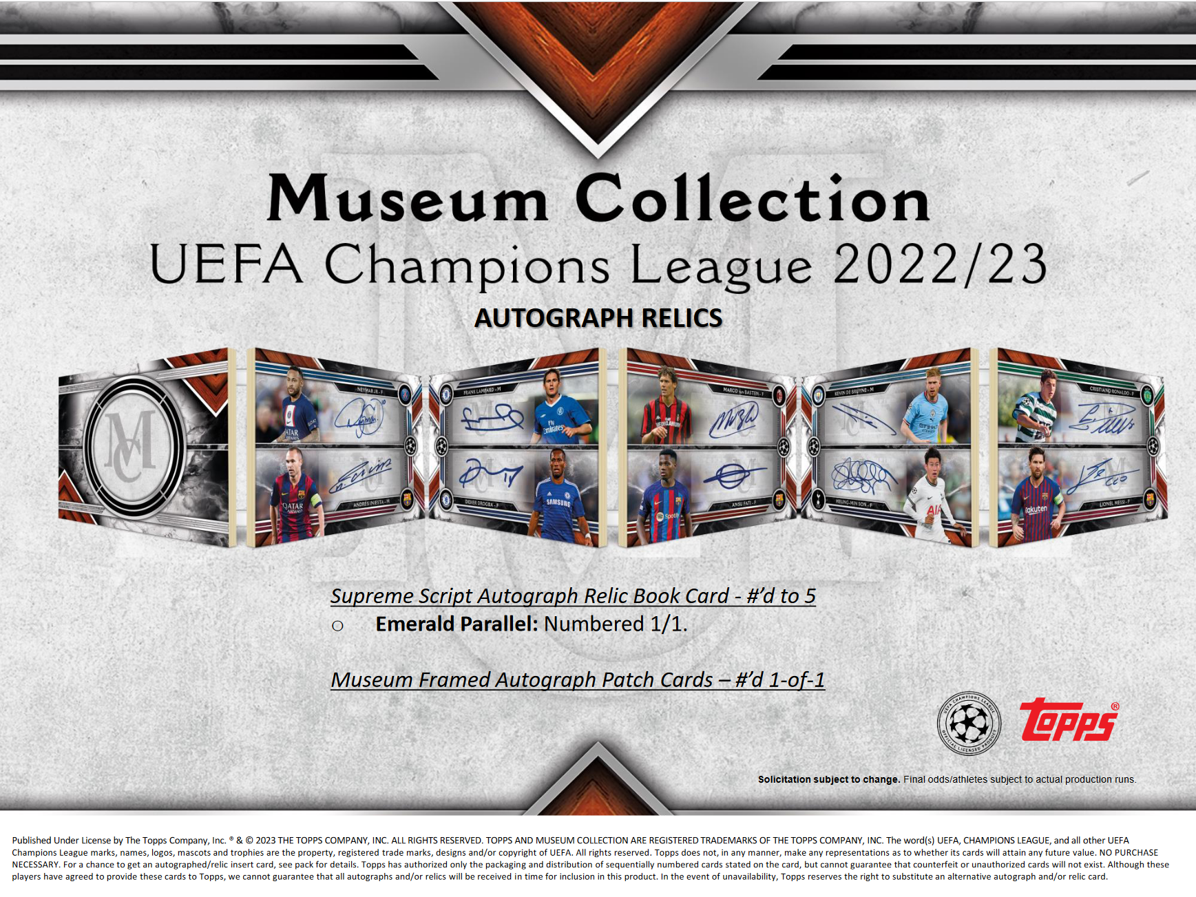2022-23 Topps UEFA Champions League Museum Collection Soccer 12 Box Case