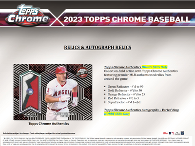 2023 Topps Chrome Baseball Hobby 12 Box Case