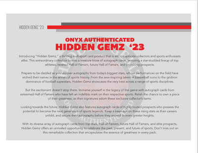 2023 Onyx Hidden Gemz Collection Box