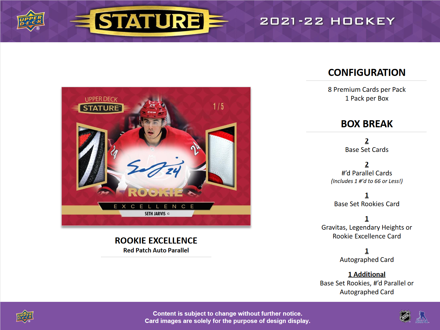 2021-22 Upper Deck Stature Hockey Hobby 16 Box Case [Contact Us To Order]
