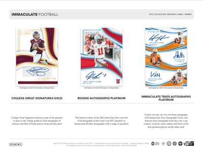 2023 Panini Immaculate Collegiate Football Hobby Box