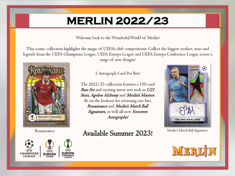 2022-23 Topps UEFA Club Competitions Merlin Chrome Soccer Hobby 12 Box Case