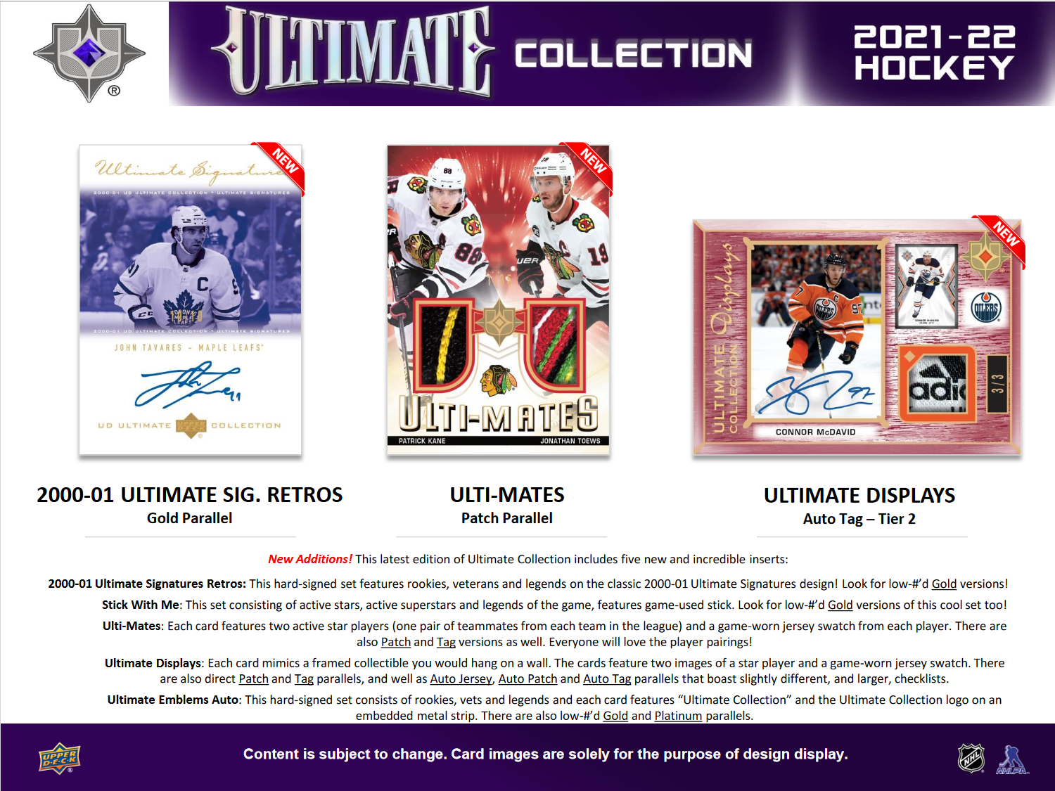 2021-22 Upper Deck Ultimate Collection Hockey Hobby Box [Contact Us To Order]
