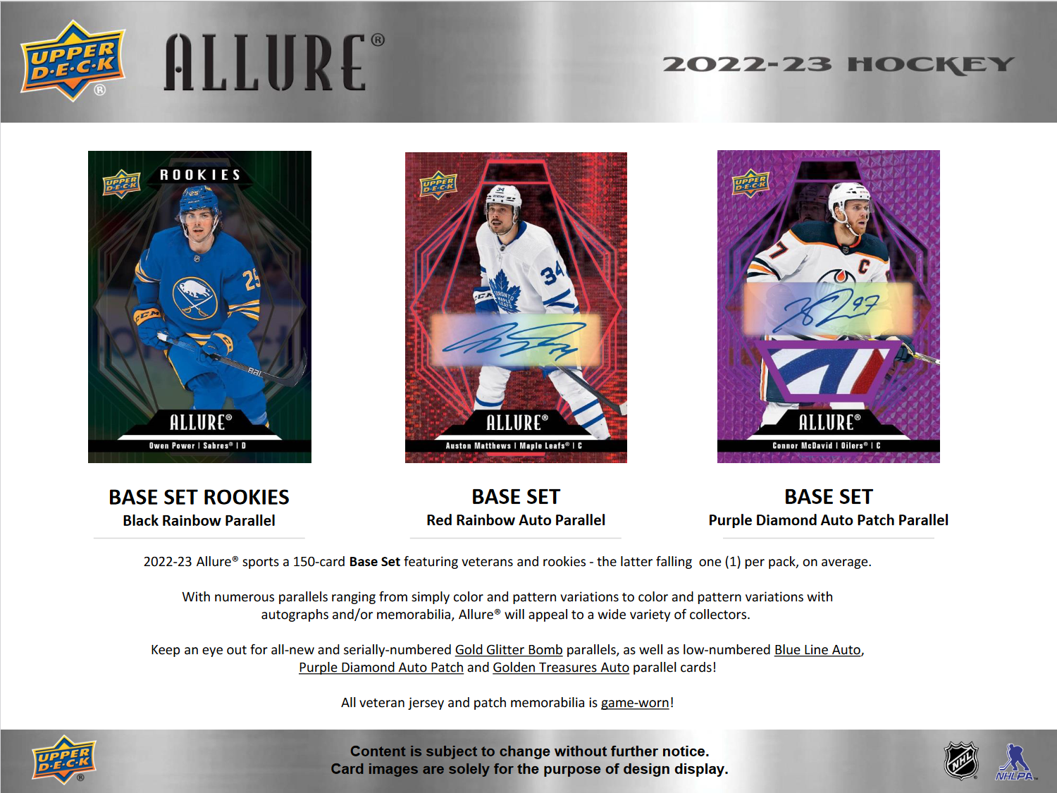 2022-23 Upper Deck Allure Hockey Hobby 18 Box Case [Contact Us To Order]