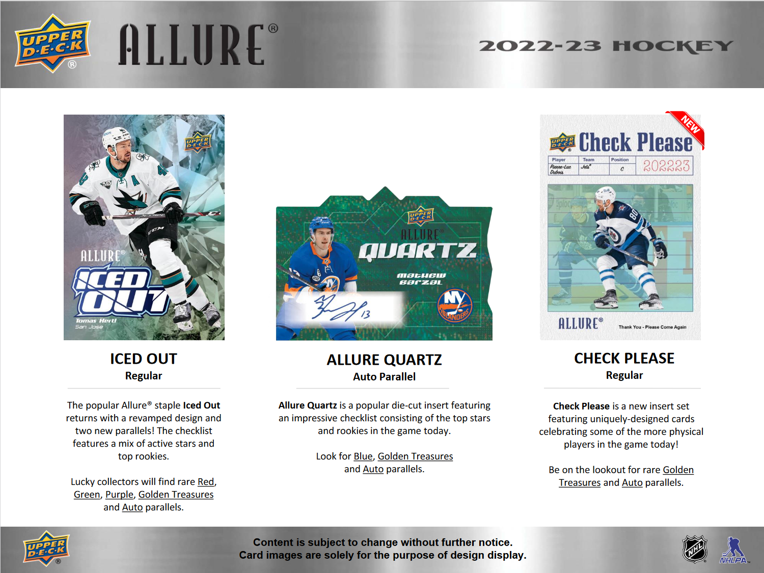 2022-23 Upper Deck Allure Hockey Hobby 18 Box Case [Contact Us To Order]