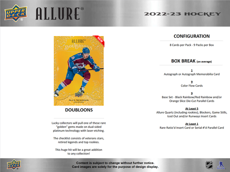 2022-23 Upper Deck Allure Hockey Hobby Box [Contact Us To Order]