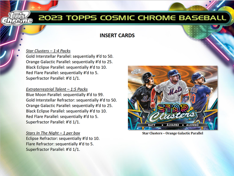 2023 Topps Cosmic Chrome Baseball Hobby 12 Box Case