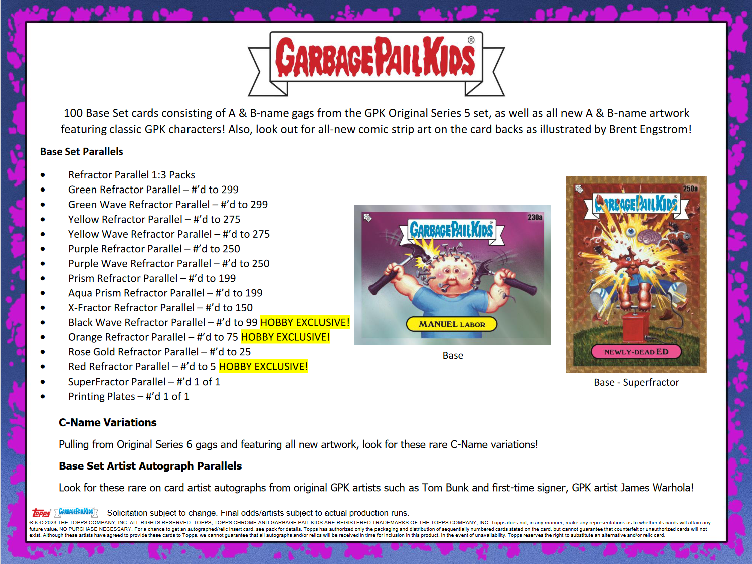 2023 Topps Garbage Pail Kids Chrome Hobby Box