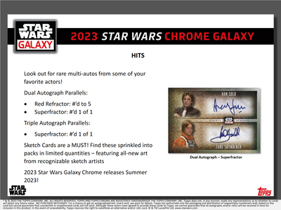 2023 Topps Star Wars Chrome Galaxy Hobby 12 Box Case