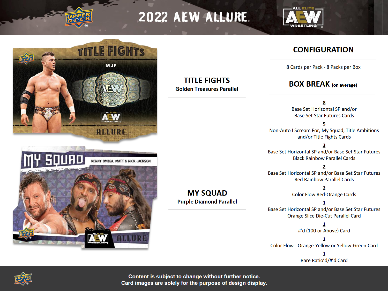 2022 Upper Deck AEW Allure Wrestling Hobby Box [Contact Us To Order]