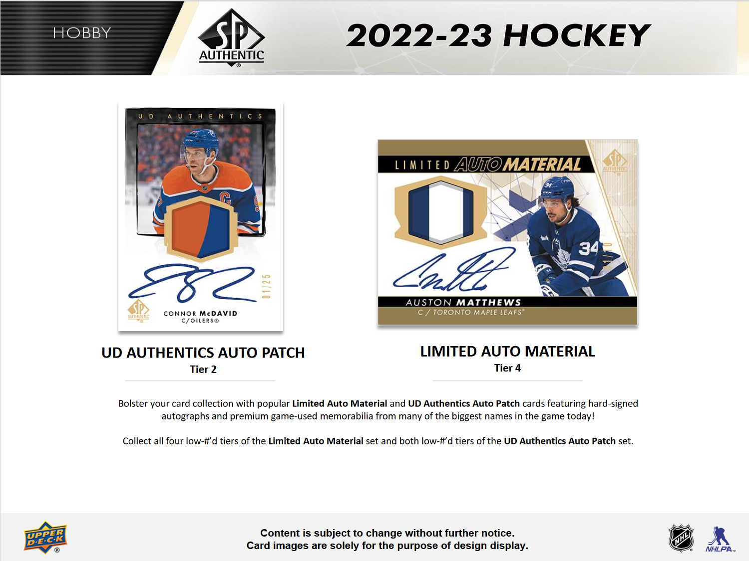 2022-23 Upper Deck SP Authentic Hockey Hobby Box [Contact Us to Order]