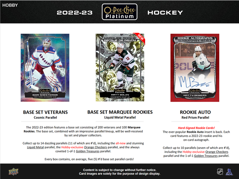 2022-23 O-Pee-Chee Platinum Hockey Hobby 8 Box Case [Contact Us To Order]