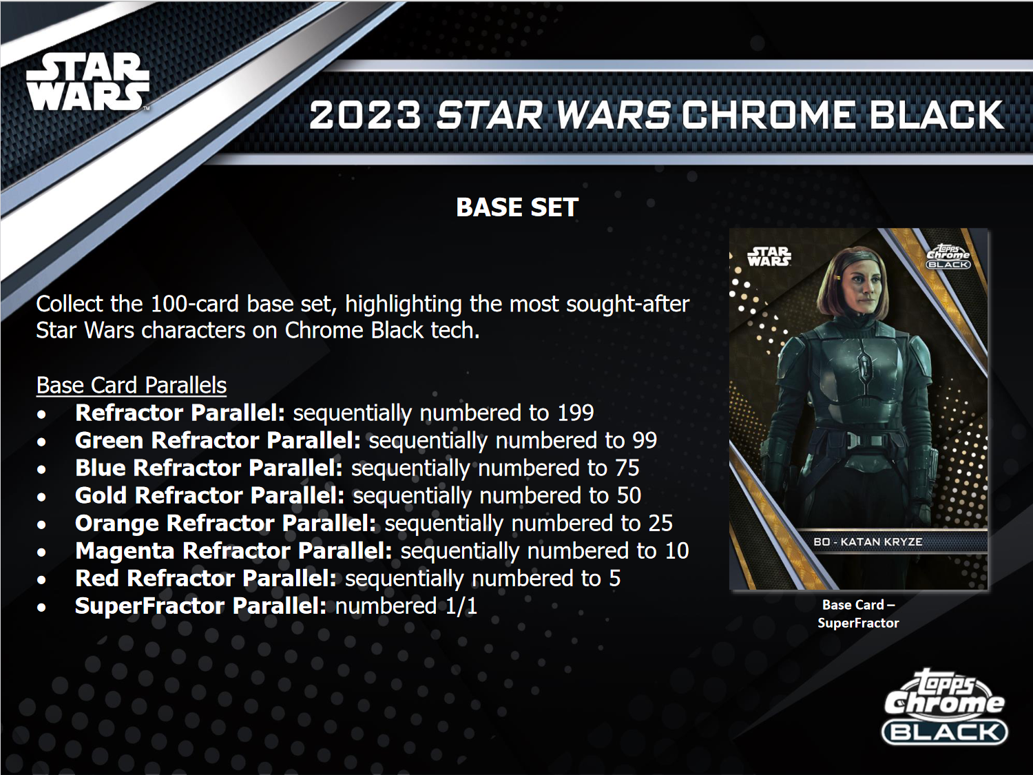 2023 Topps Star Wars Chrome Black Hobby 12 Box Case