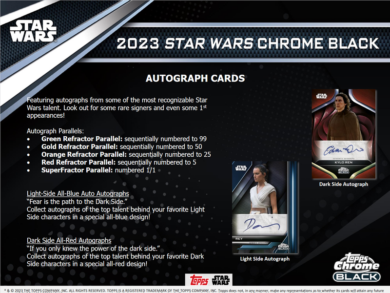 2023 Topps Star Wars Chrome Black Hobby 12 Box Case