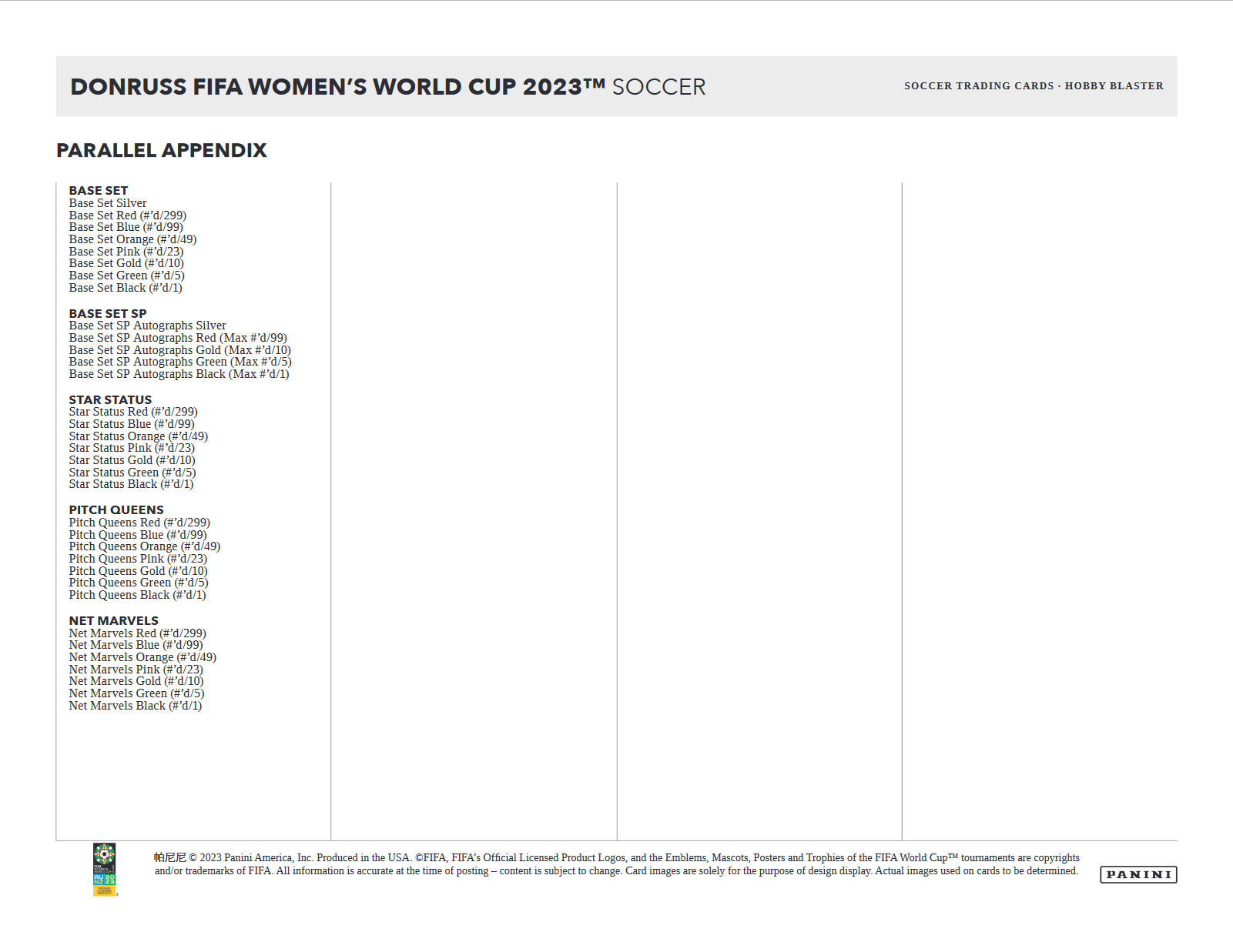 2023 Panini Donruss FIFA Women's World Cup Soccer Hobby Blaster Case