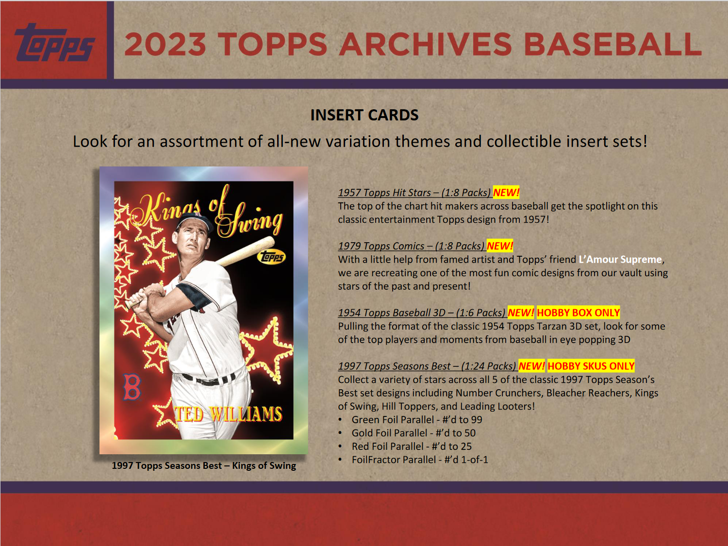 2023 Topps Archives Baseball Hobby Box