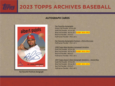 2023 Topps Archives Baseball Hobby 10 Box Case