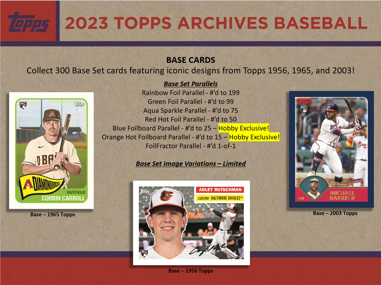 2023 Topps Archives Baseball Hobby Collector 10 Box Case