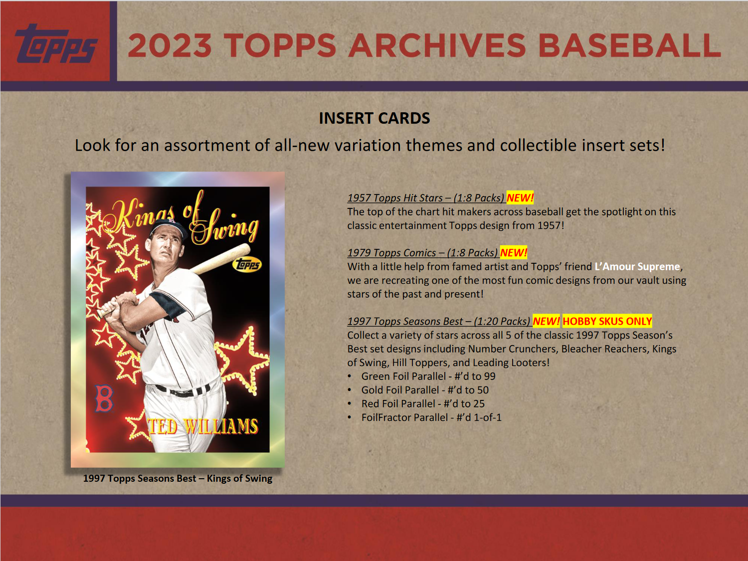 2023 Topps Archives Baseball Hobby Collector Box