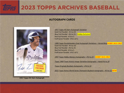 2023 Topps Archives Baseball Hobby Collector Box