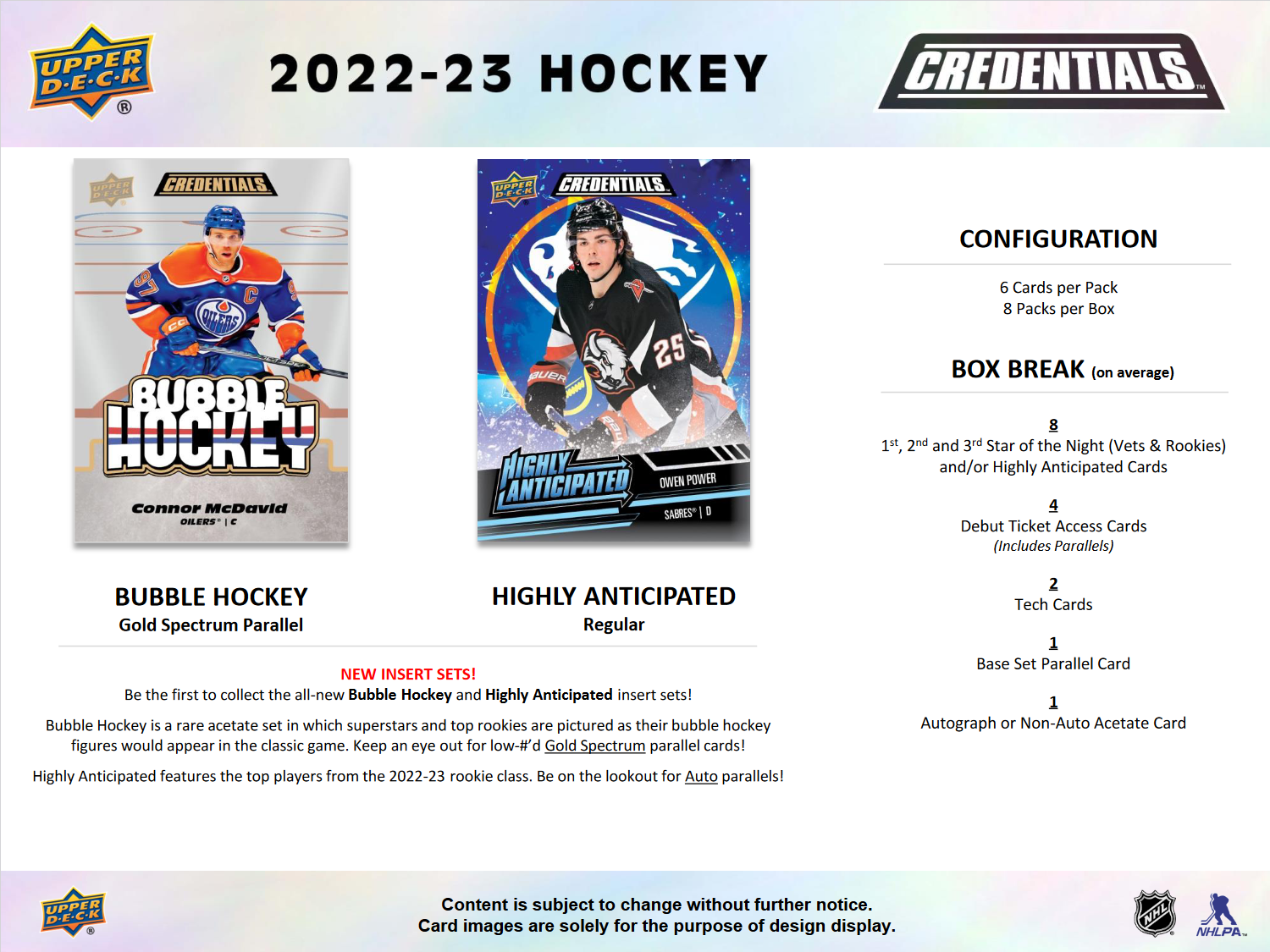 2022-23 Upper Deck Credentials Hockey Hobby Box [Contact Us To Order]