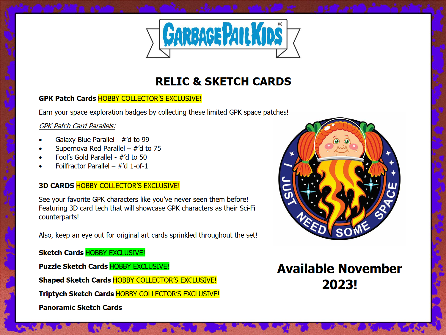 2023 Topps Garbage Pail Kids: InterGOOlactic Mayhem Collector's Edition Box