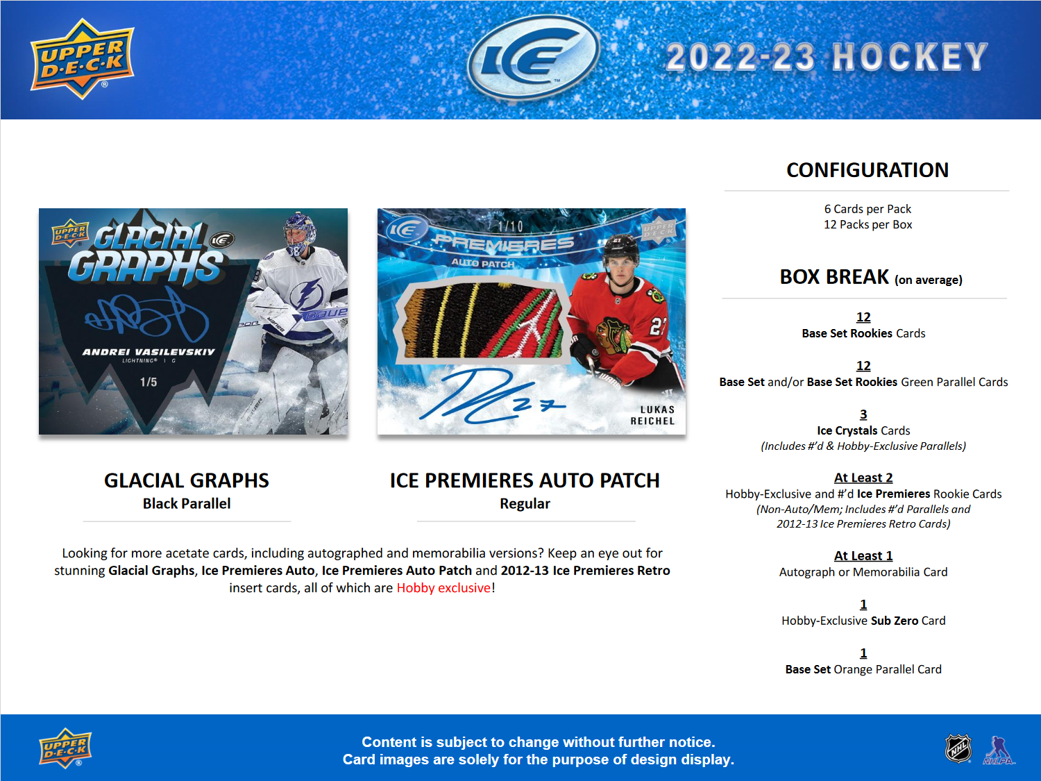 2022-23 Upper Deck Ice Hockey Hobby 12 Box Case [Contact Us To Order]