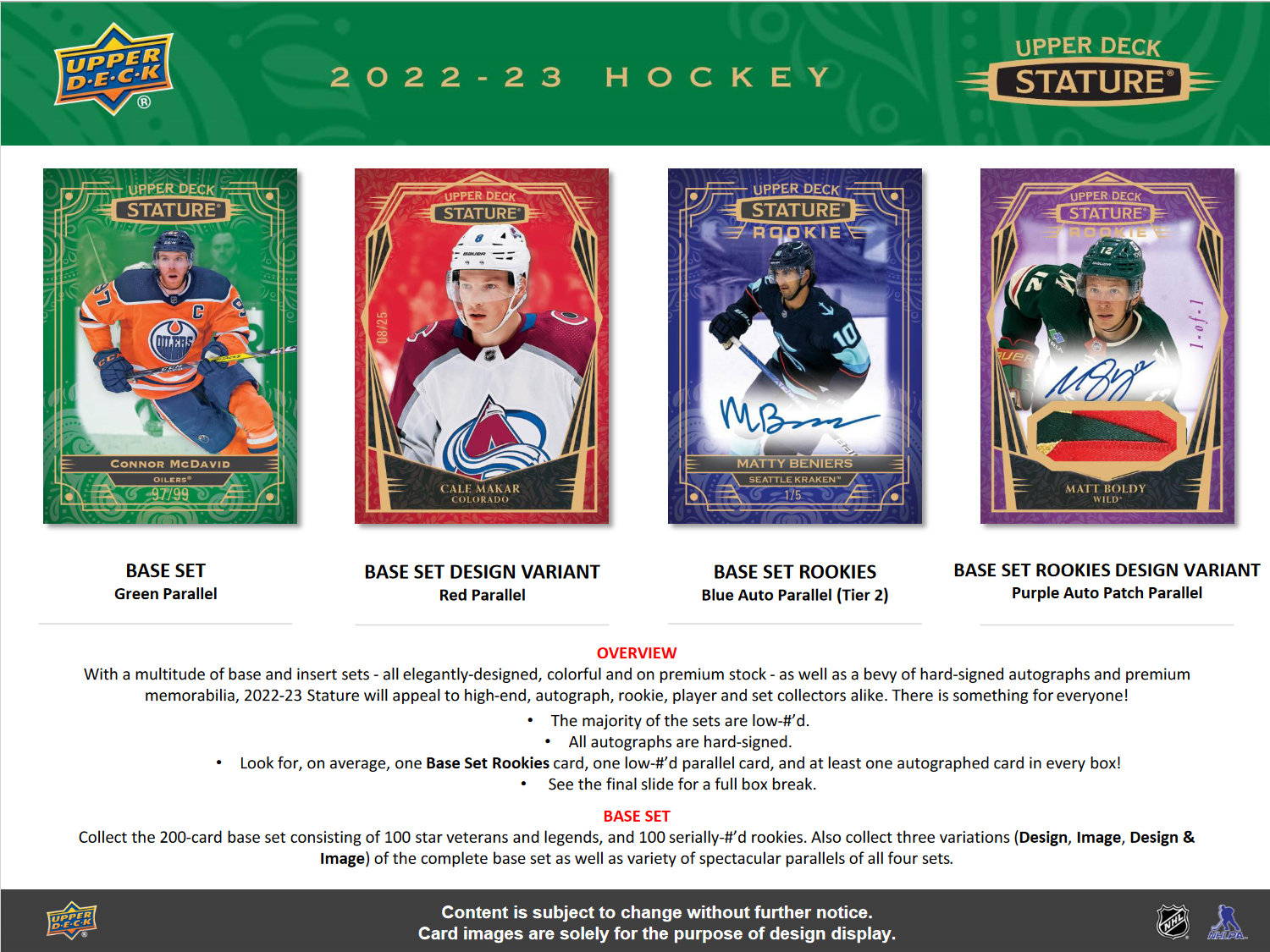 2022-23 Upper Deck Stature Hockey Hobby Box [Contact Us To Order]