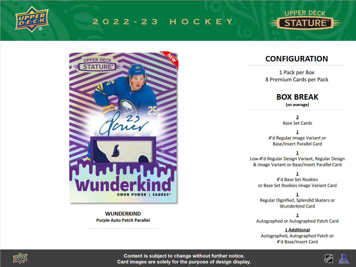 2022-23 Upper Deck Stature Hockey Hobby Box [Contact Us To Order]