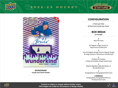2022-23 Upper Deck Stature Hockey Hobby Box [Contact Us To Order]