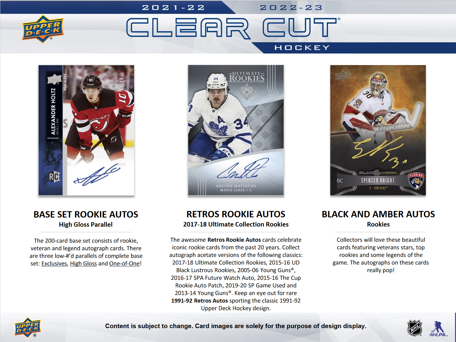 2022-23 Upper Deck Clear Cut Hockey Hobby 15 Box Case [Contact Us To Order]