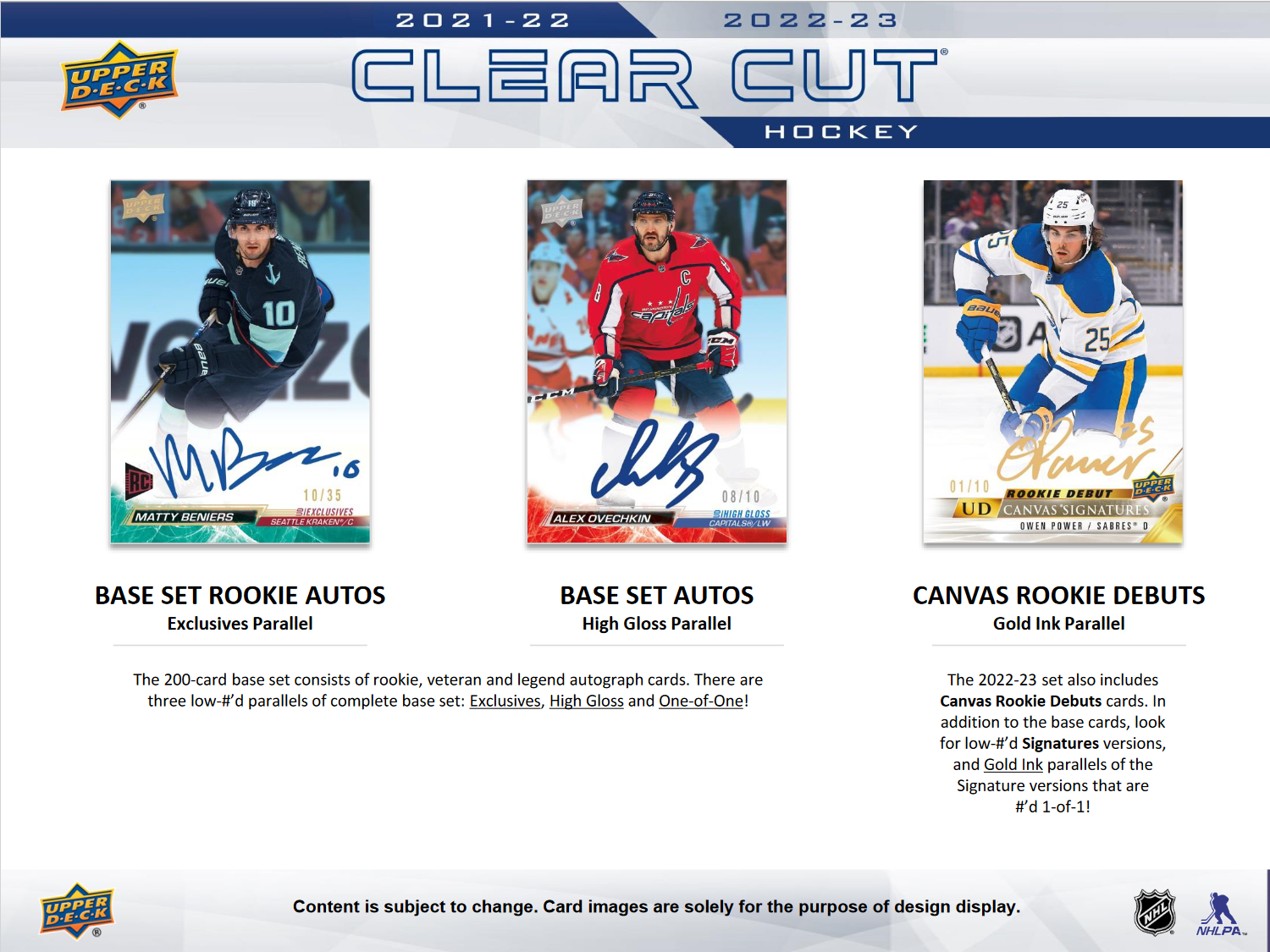 2022-23 Upper Deck Clear Cut Hockey Hobby 15 Box Case [Contact Us To Order]