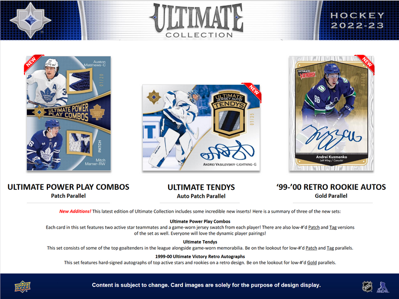 2022-23 Upper Deck Ultimate Collection Hockey Hobby 16 Box Case [Contact Us To Order]